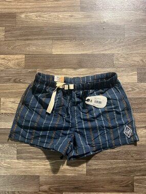 prAna Indio Heritage Shorts Men’s XS Stormy Night Striped Relaxed Fit NWT